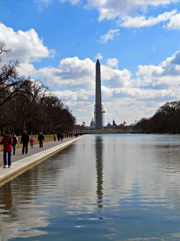 Reflecting pool looking towards the Washington Monument. 