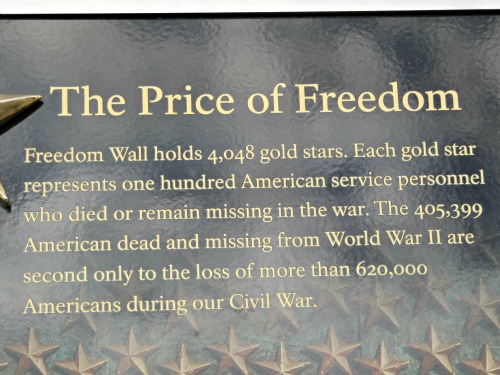 The price of freedom, a piece of the WW II memorial 