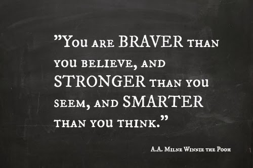 HAppy birthday to me, you are braver than you believe, stronger than you seem and smarted than you think A A Milne.