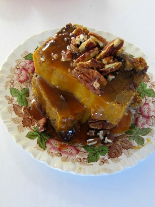 Pumpkin Bread Pudding with Pecans