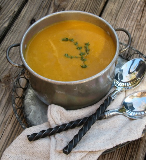 Roasted Butternut Squash Soup with Herbs and Spices