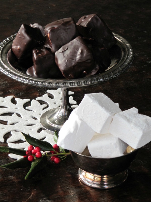 Homemade chocolate Covered marshmallows. 