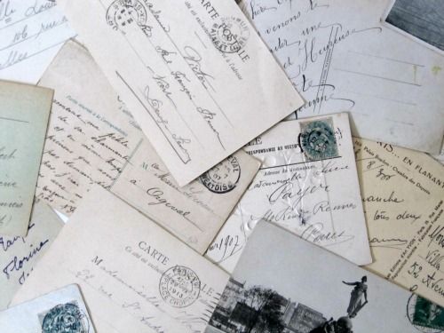 February is the Month of Love & Friendship A scattering of vintage and antique French post cards