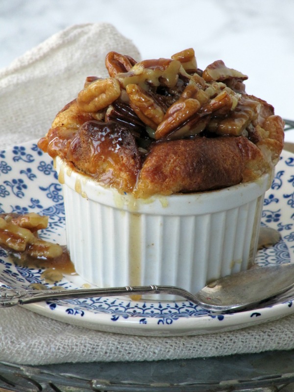Krispy Kreme Bread Pudding with Bourbon Pecan Sauce