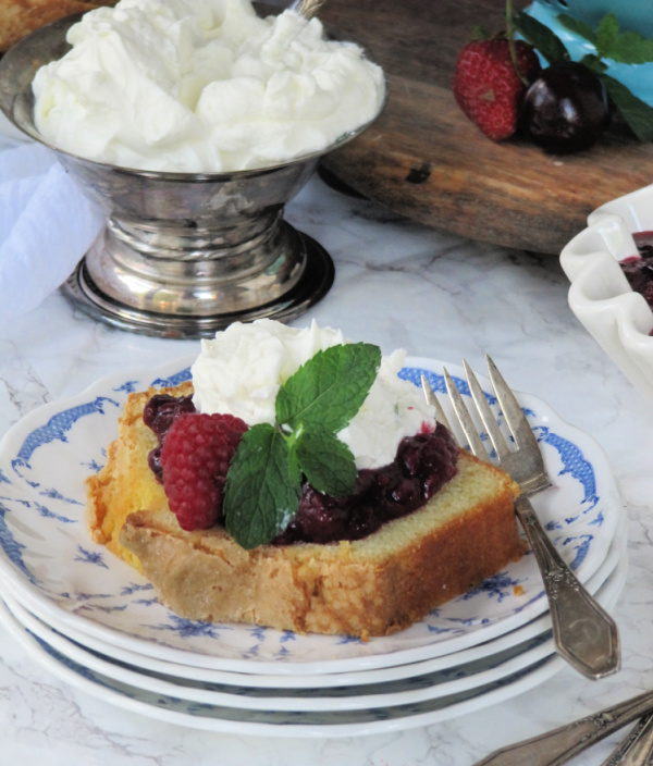 Pound Cake with Fresh Berries and Mascarpone Whipped Cream