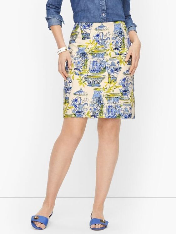 Blue white and yellow skirt