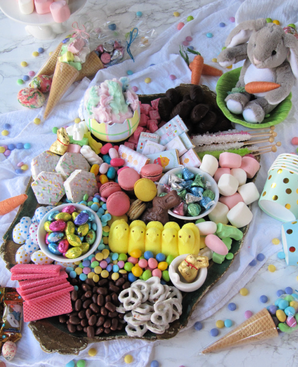 Easter Candy dessert board Easter-candy-charcuterie-board-cake
