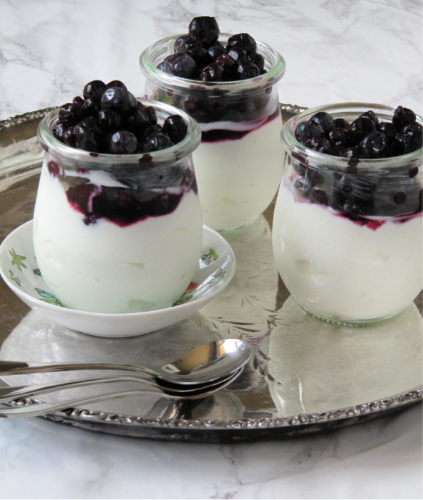 Roasted Blueberries over yogurt