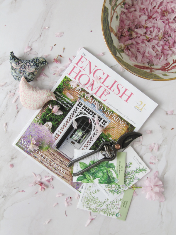 gardening seed packets and the English home magazine