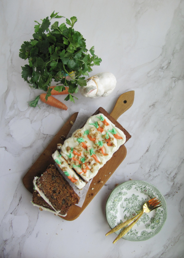 carrot cake loaf with cream cheese frosting Easter side dish