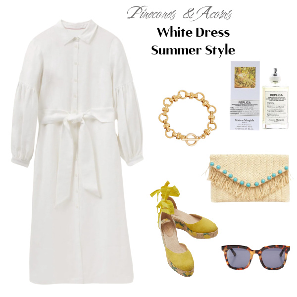 White dress collage