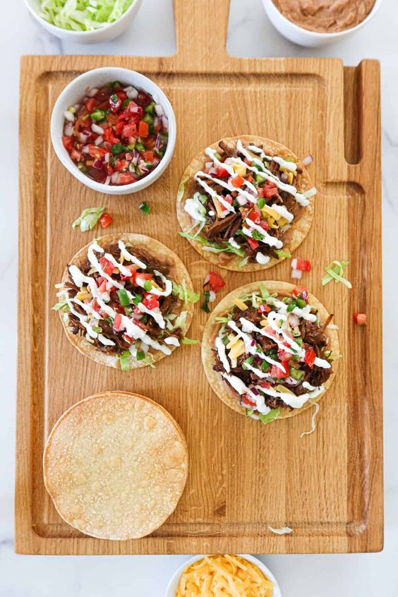 Friday Favorites Shredded beef tostadas