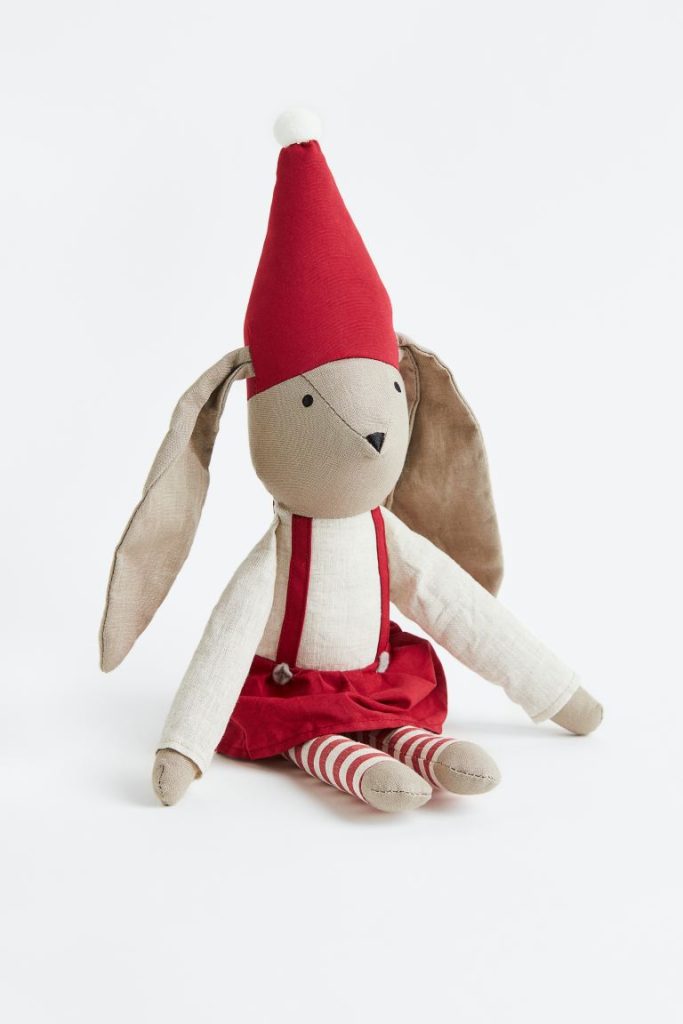Monday musings soft rabbit toy in red hat
