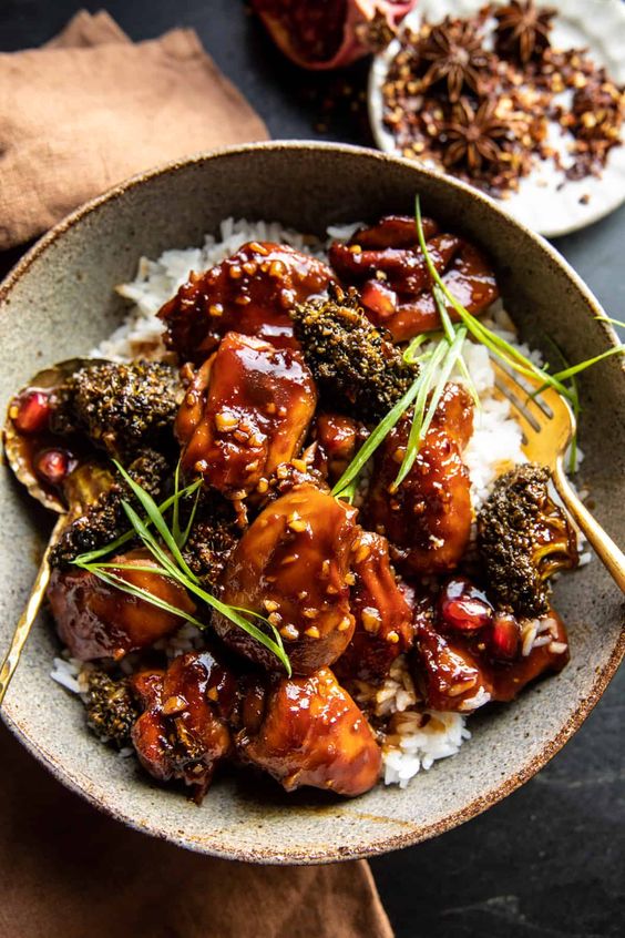 Sheet Pan Sticky Ginger Soy Chicken and Broccoli.