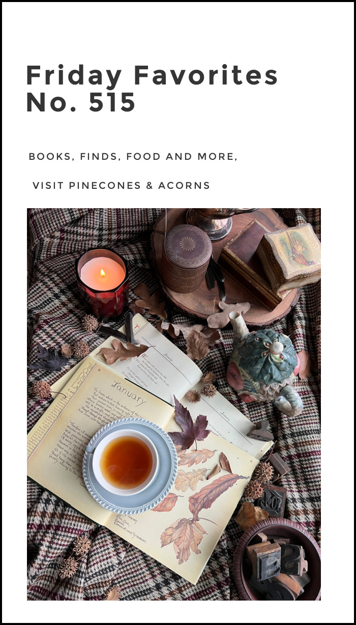 Flatlay of books tea fallen leaves and a teapot.