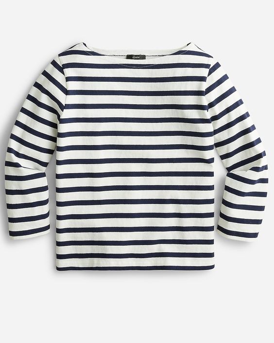 blue and white strip shirt.