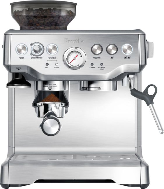 Breville Barista Express Espresso Machine BES870XL, Brushed Stainless Steel.
