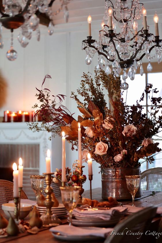 When it comes to autumn decor with dried flowers and candles.