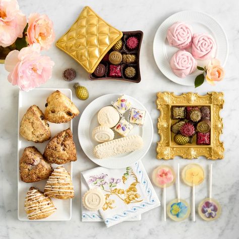 cookies, scones, cakes and chocolate.