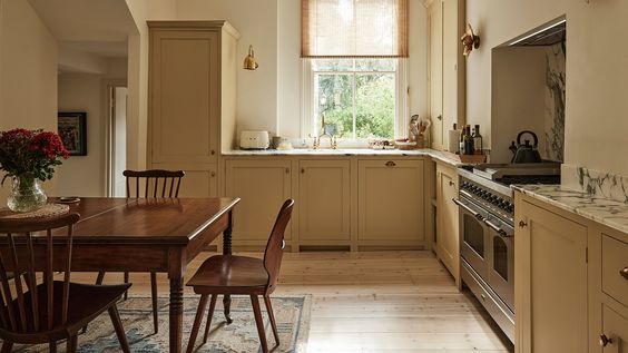 yellow English kitchen