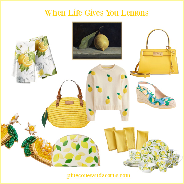 Lemon collage of clothing and home decor