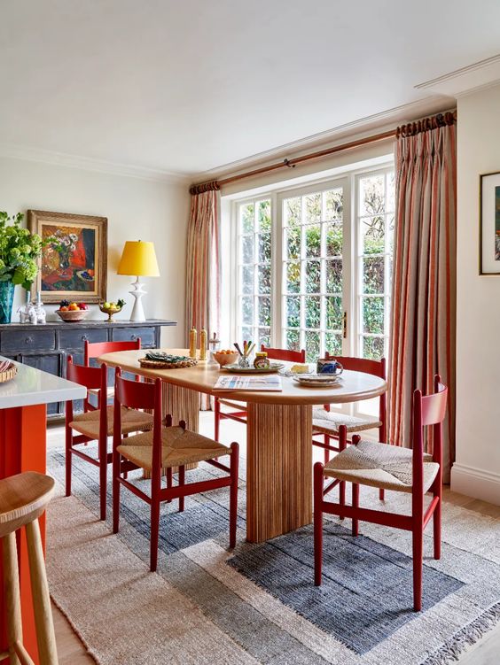 Colorful dining room. 