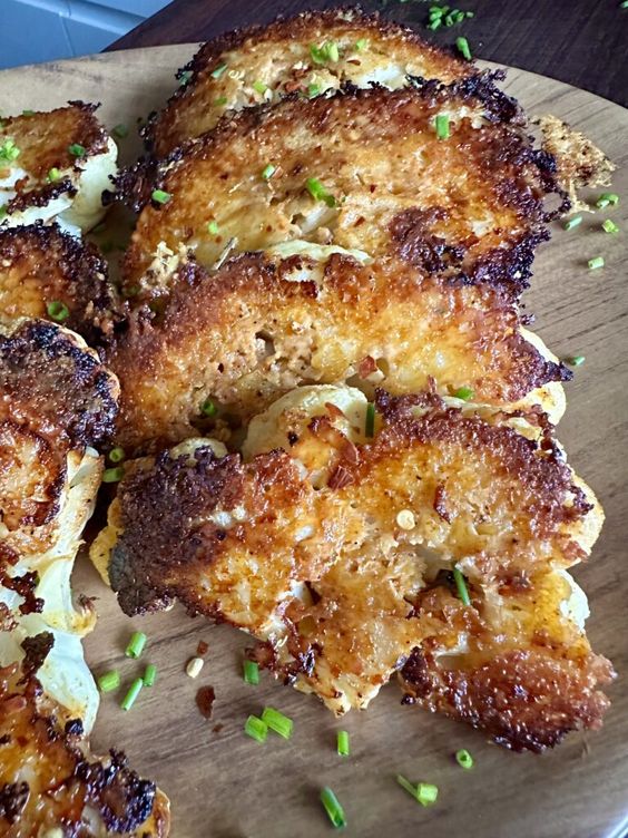 crispy parmesan cauliflower steaks.