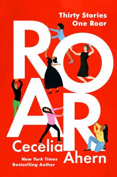 Book cover ROAR, red with different women all over the front. 