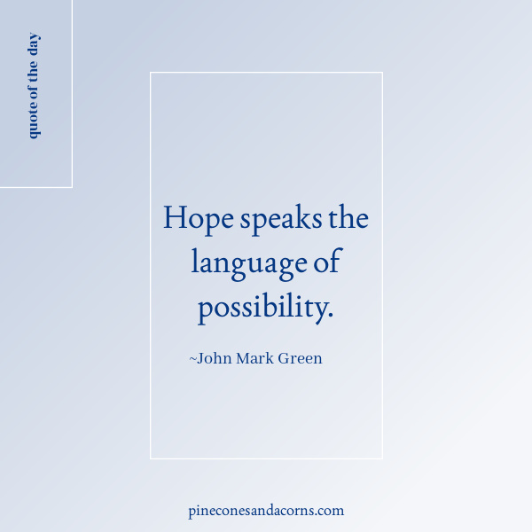 Quote hope speaks the language of possibility.