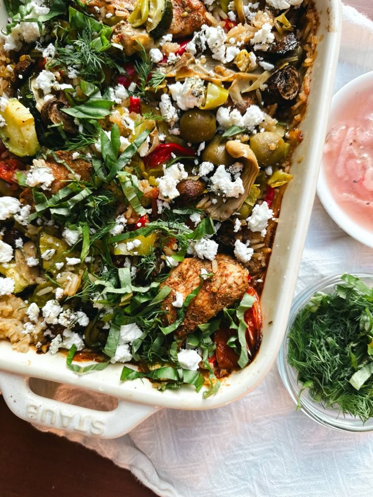 Once Pan Mediterranean rice bake.