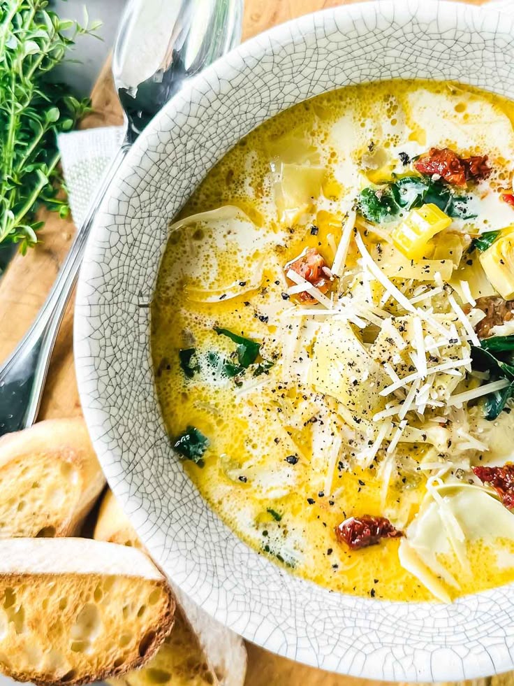 Lemon Tuscan Artichoke Soup.