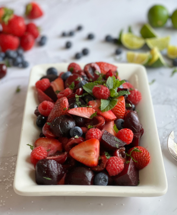roasted beets and berries