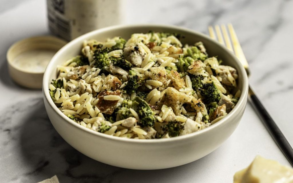 chicken broccoli pasta salad. 