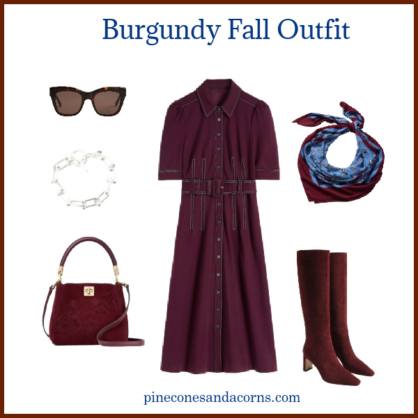 Burgundy Fall Outfit Fashion over 50.
