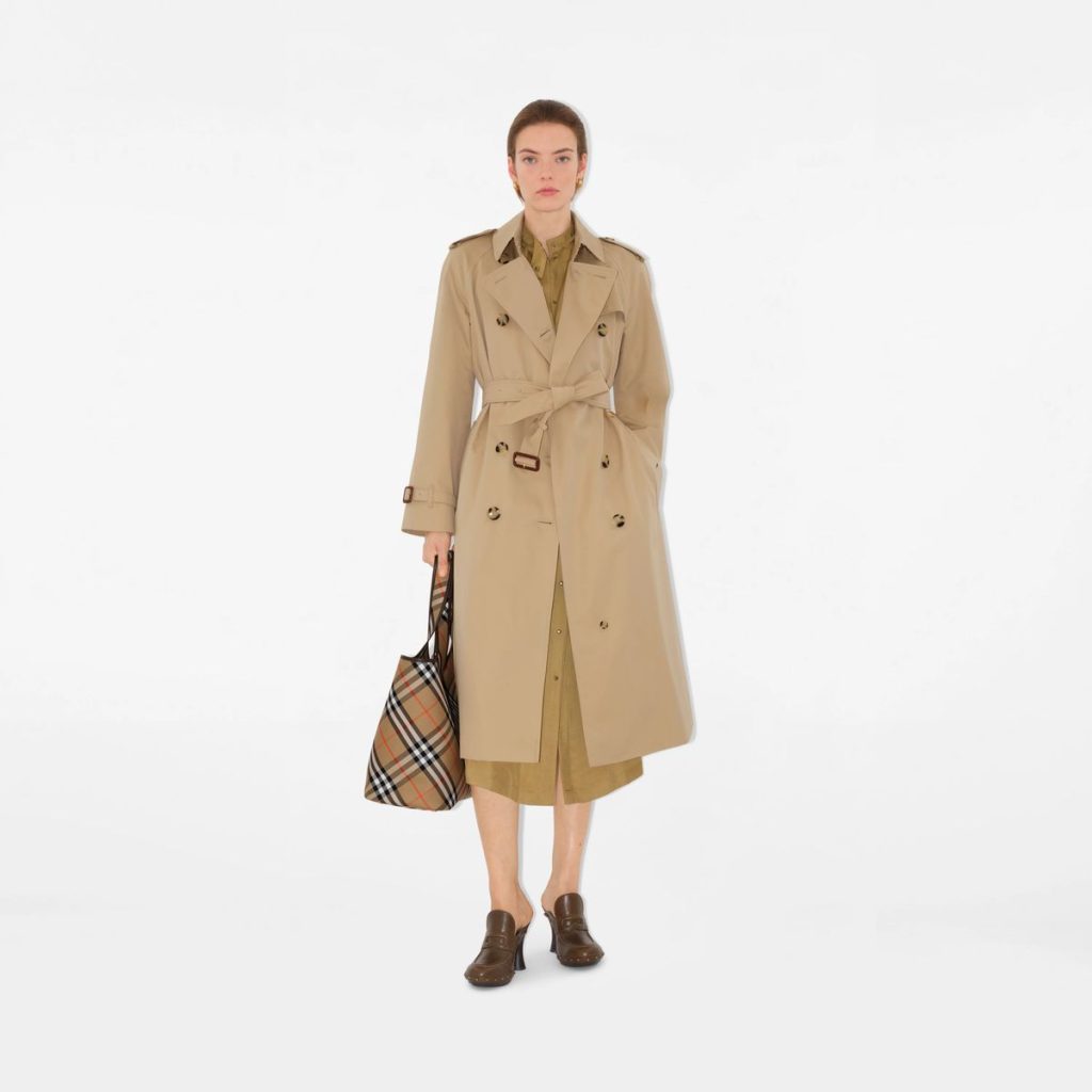 Burberry trench coat. 