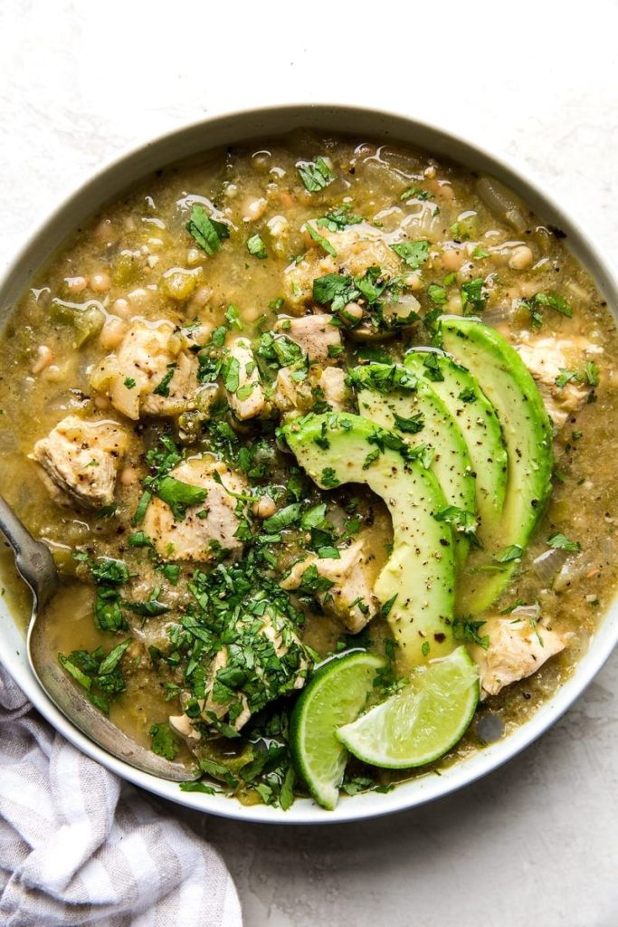 Green chicken chili soup. 