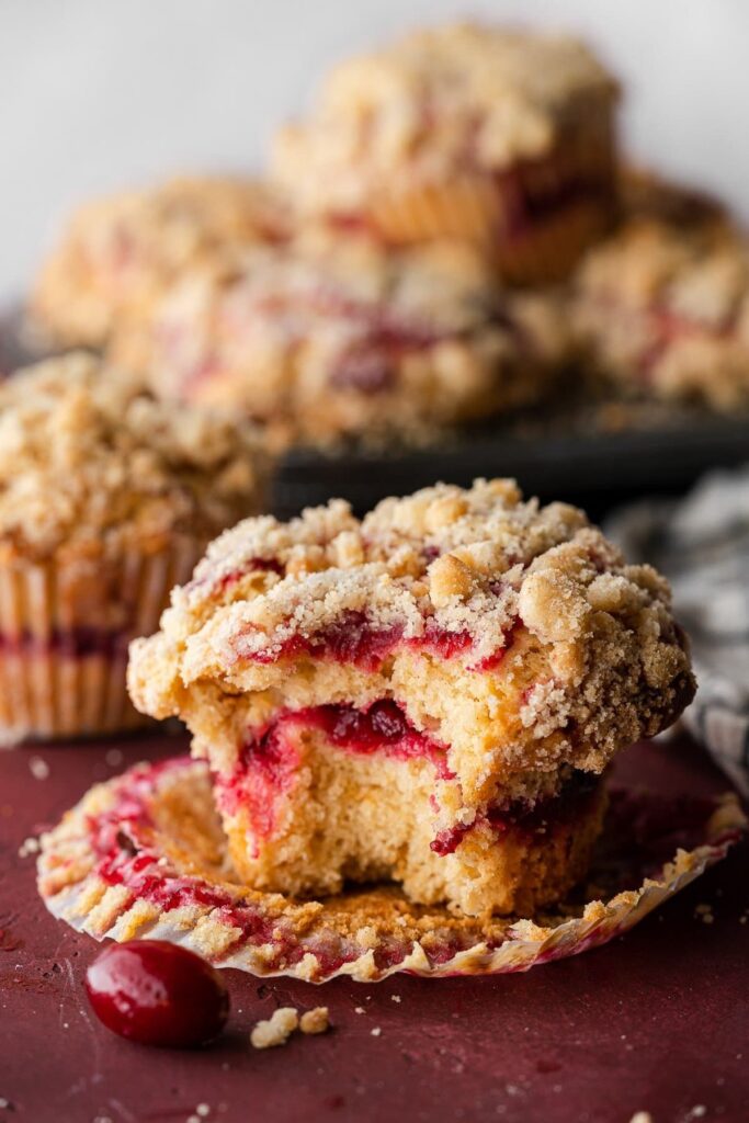 Leftover cranberry sauce muffins.