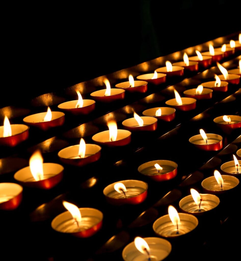 Easter faith memories — church with candles