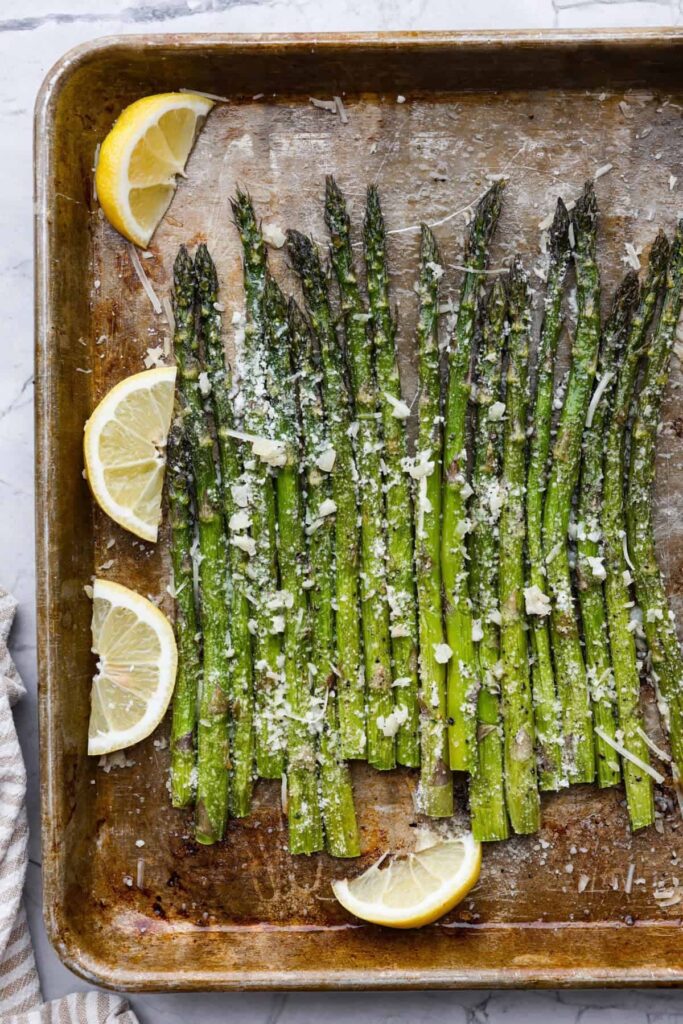roasted asparagus with lemon and parmesan Easter side