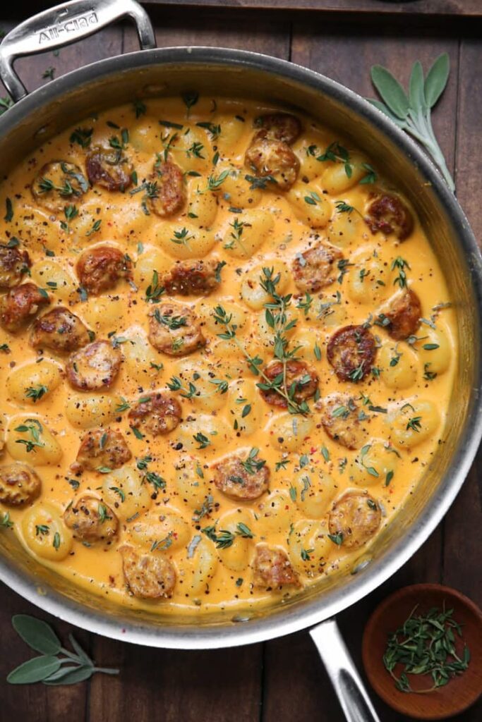 Creamy Butternut Squash Gnocchi with Sausage
