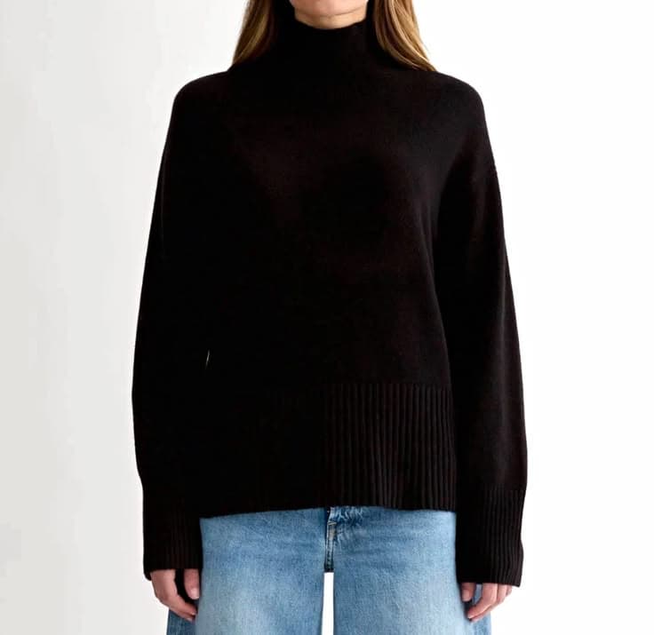Vintage Tory Burch Black Turtleneck Cashmere-Blend Sweater Size 36 | eBay 